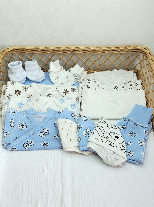 Комплект 15 в1 «Глазки голубые» (с дефектом) кулирная гладь