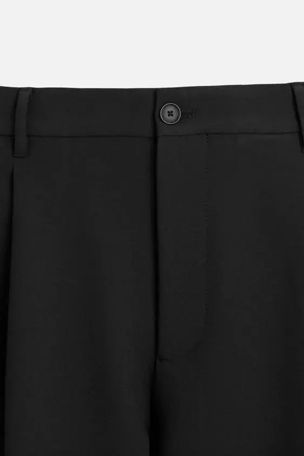 ZARA БРЮКИ СВОБОДНОГО КРОЯ СО СКЛАДКАМИ, ЧЕРНЫЙ