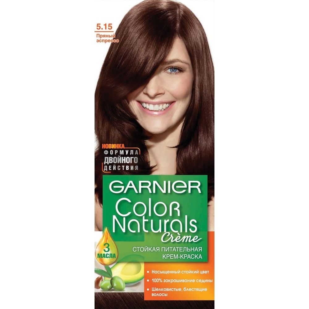 Garnier Краска для волос Color Naturals, тон №5.15, Пряный эспрессо, 60/60 мл