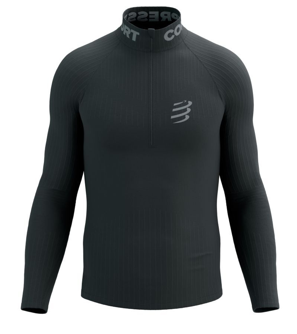 Компрессионка  Compressport 3D Thermo HZ Long Sleeve Top - черный