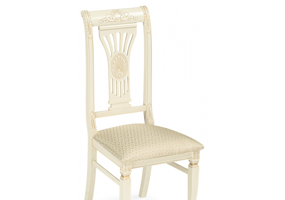 Стул деревянный Woodville Roy слоновая кость, золото патина