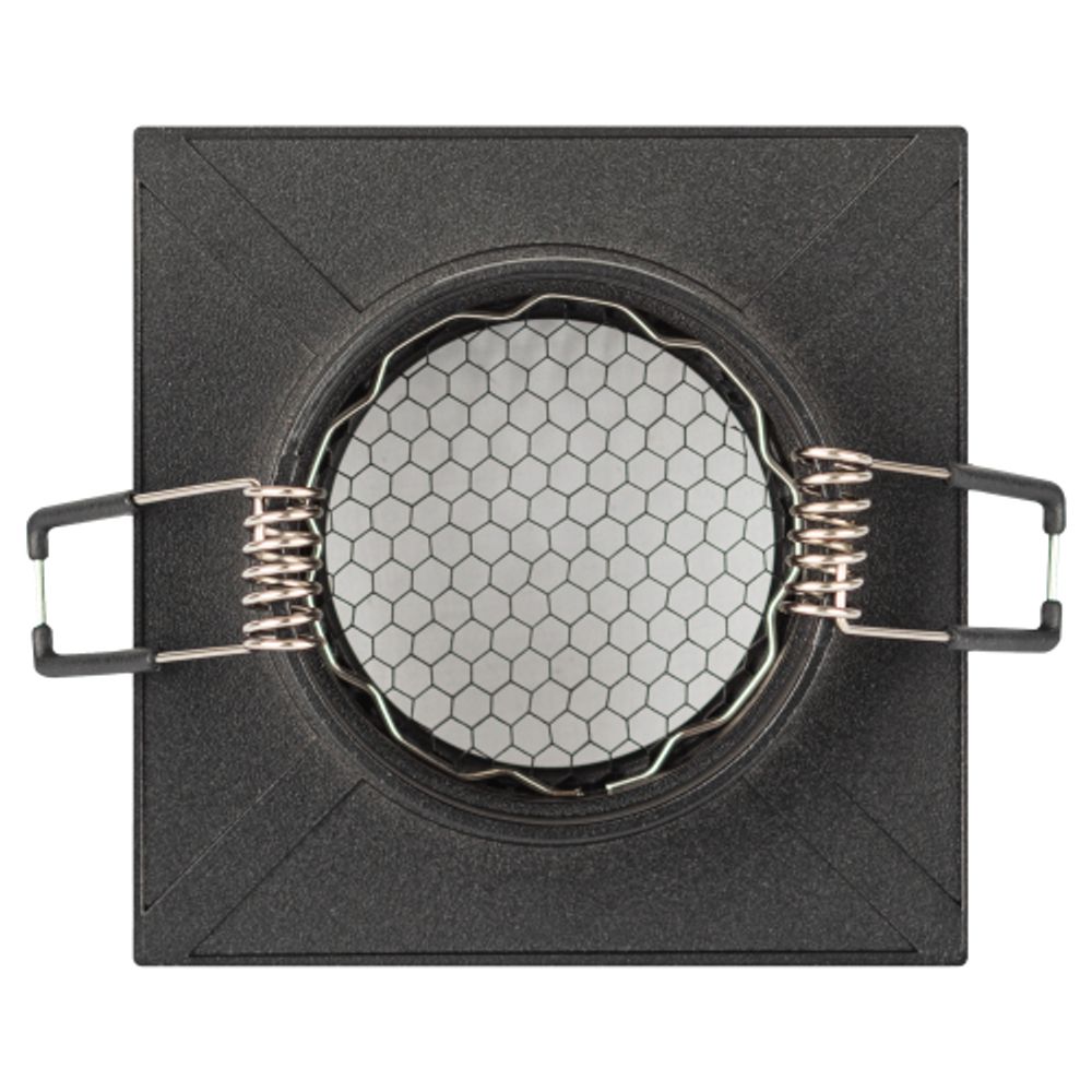 Встраиваемый светильник алюминиевый ЭРА KL110 BK MR16 GU5.3 черный матовый | Алюминиевые встраиваемые светильники