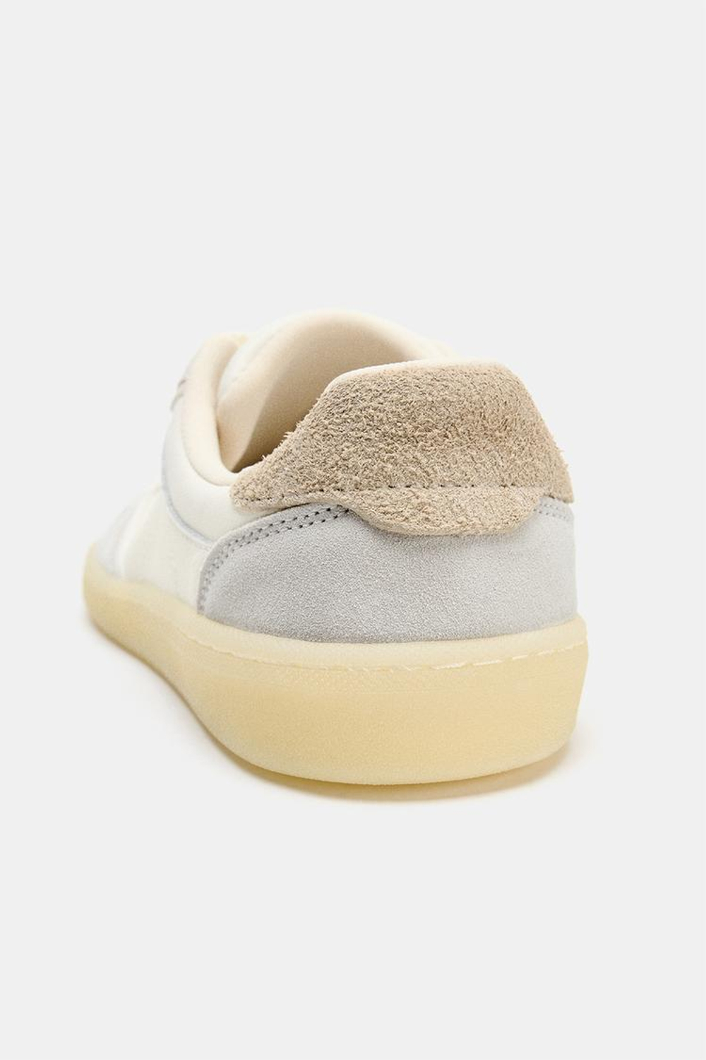 ZARA КОМБИНИРОВАННЫЕ КОЖАНЫЕ КРОССОВКИ BAREFOOT, ЭКРЮ