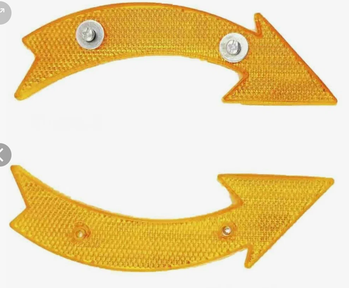 Отражатель на спицы, пластик, желтый, крепление винтом "стрелка" (10)