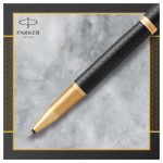 Ручка-роллер Parker "IM Premium Black/Gold GT" черная, 0,8мм, подарочная упаковка