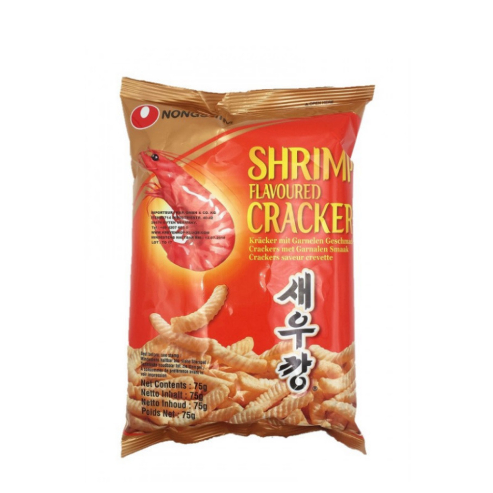 Чипсы запечённые с креветочным вкусом "Shrimp Flavoured Cracker" 75г тм NONGSHIM