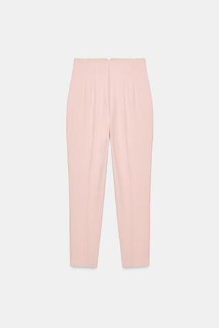 ZARA БРЮКИ С ВЫСОКОЙ ПОСАДКОЙ, РОЗОВЫЙ МЕЛАНЖ