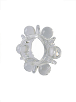 Прозрачное эрекционное кольцо с шариками и шипами (Цвет: прозрачный)