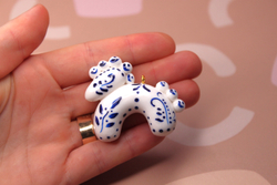 Подвеска Лошадка полимерная глина 50х43 мм