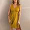 Qadın üçün əlbisə xardal sarısı