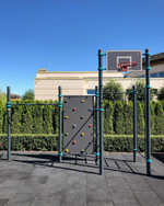 Комплекс со скалодромом и баскетбольным кольцом для взрослых и детей