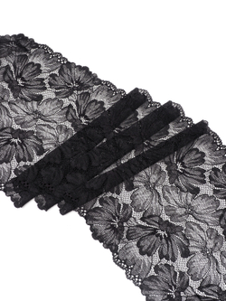 Эластичное кружево для белья черное ширина 23 см