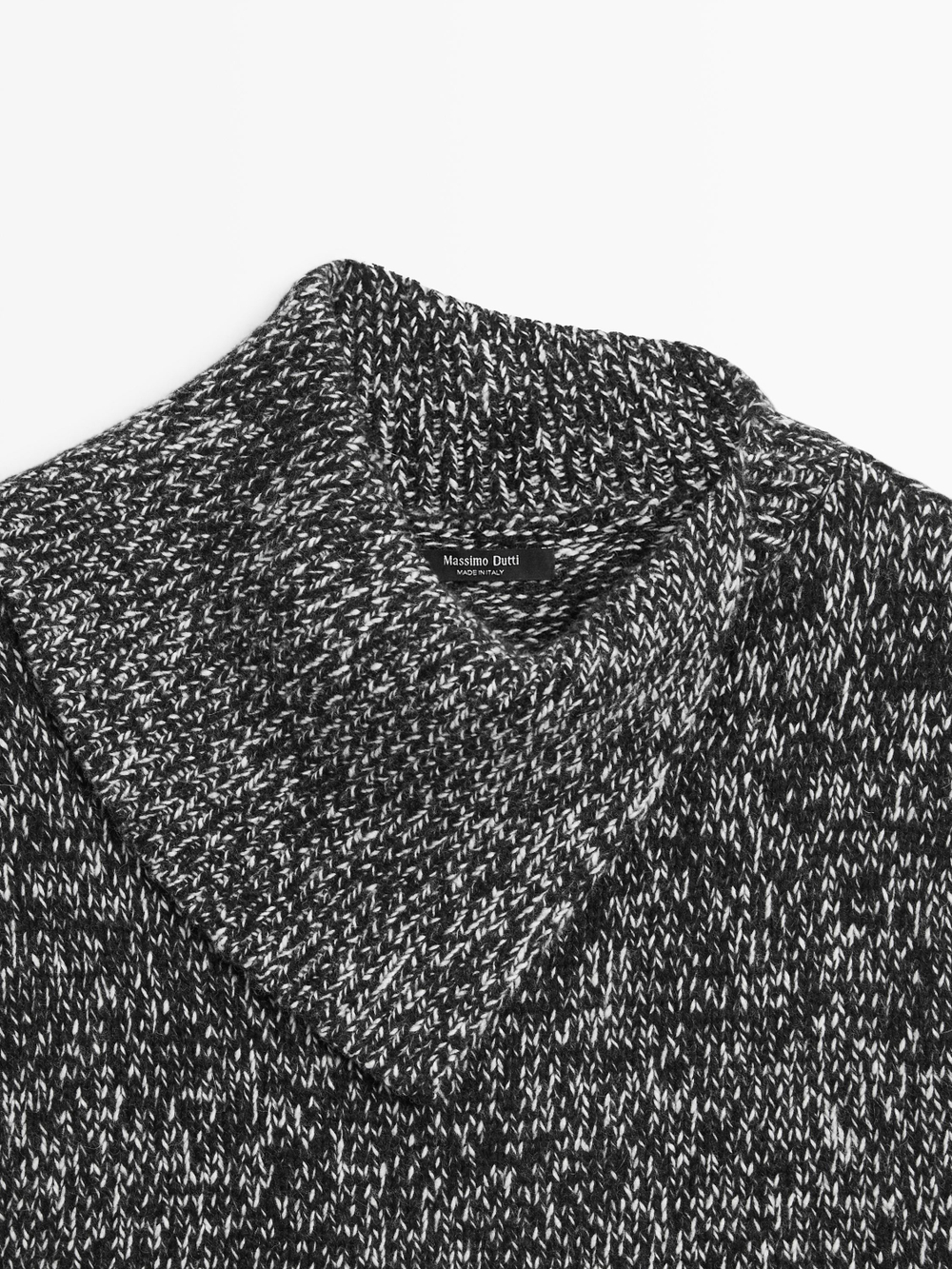 Massimo Dutti Трикотажный жилет мулине с воротником, черный