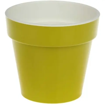 Кашпо для цветов пластиковое 3,5л d-20см «Порто» со вставкой фисташковый