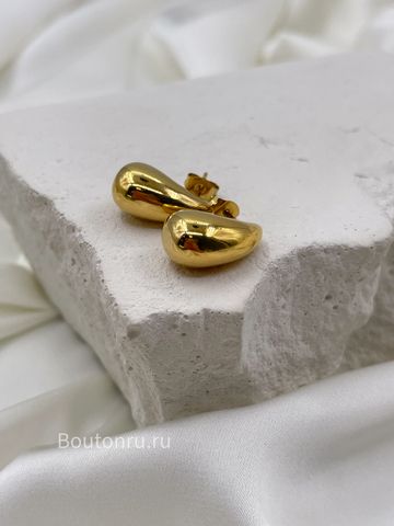 Серьги капли золотистые  в стиле БоттегаВ.