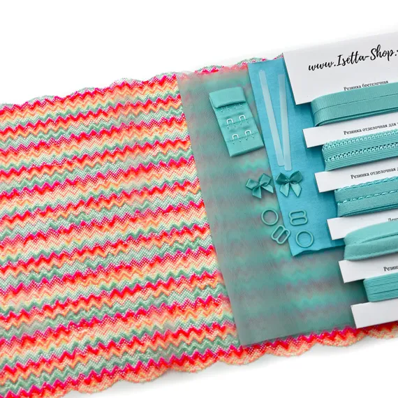 Набор кружевной ментол/мультиколор