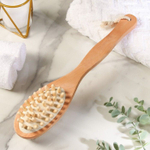 Массажная двусторонняя щётка из натуральной щетины с ручкой