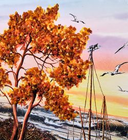 AMB-11/ 6 Картина «Красота природы» (с янтарной крошкой) 50х80см