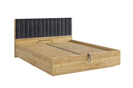 Кровать Адам с подъемным механиз (Дуб крафт золотой/Грей алькантара) велюр 160*200 см, Мебельсон