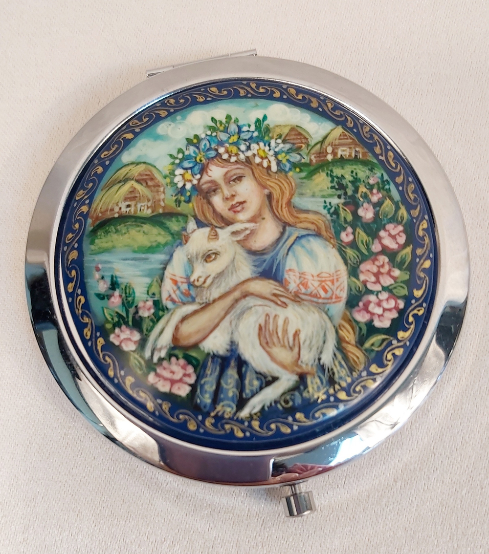 Ручное зеркало "Аленушка"  (худ. Белова)