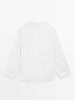 Massimo Dutti Рубашка из струящегося поплина, белый