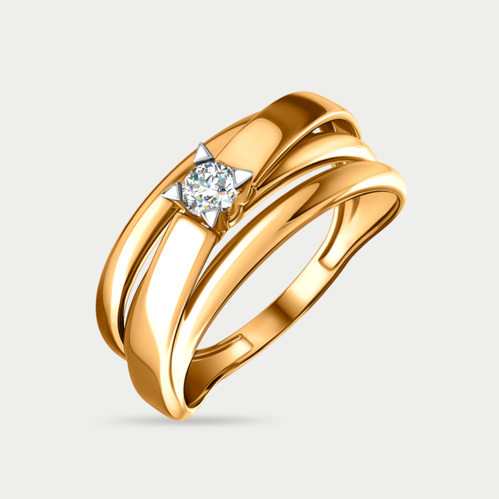 Кольцо для женщин из розового золота 585 пробы с фианитами (арт. 08-117486)