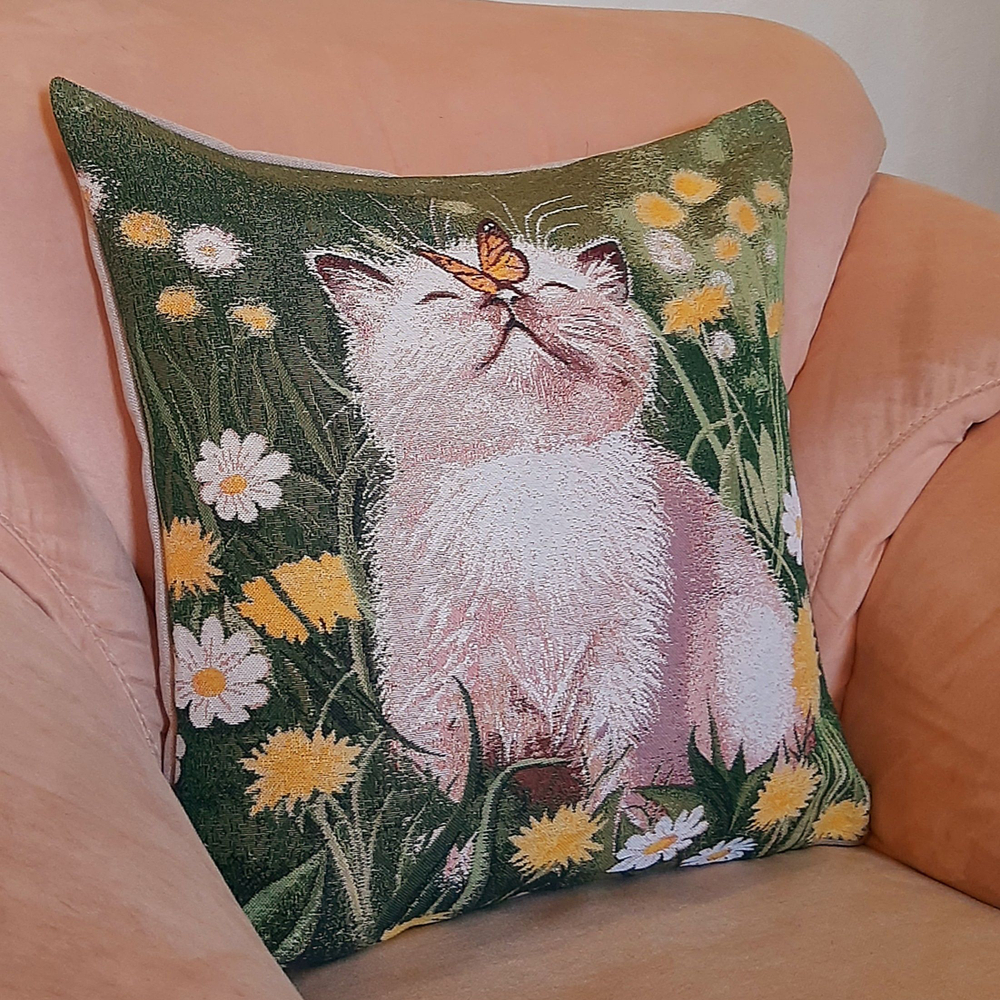 Декоративный гобеленовый чехол для интерьерной подушки Одуванчик 47*47