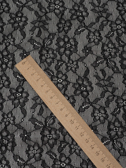 Гипюр эластичный черный ширина 145 см