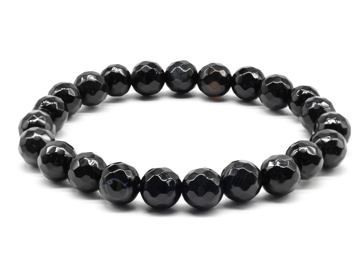 Браслет Агат глазковый шар 8 мм граненый