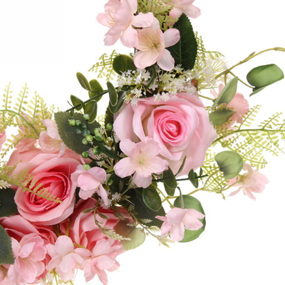 Цветы искусственные венок «Созвездие Девы» 42см нежно-розовый