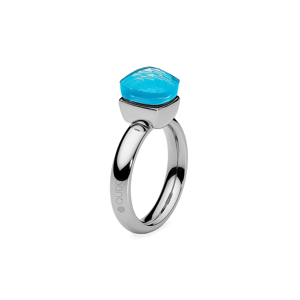 Кольцо Qudo Firenze dark aquamarine 16.5 мм 610896/16.5 BL/S цвет голубой, cеребряный