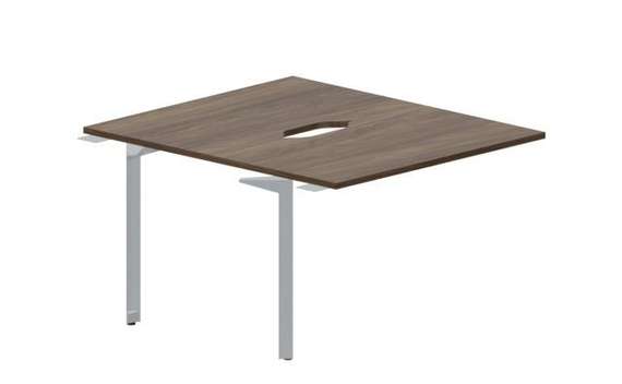 Составной стол на 2 рабочих места 118х136,6х75см (2 эргономичных выреза) - приставной элемент