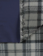 Ткань плащевая на флисе клетка, 270 гр/м2, 150 см, тёмно-синий