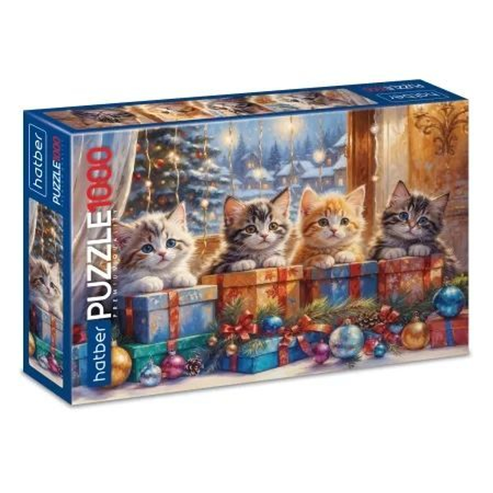 Пазлы 1000 элементов 680*480мм. "Котята с подарками" Premium