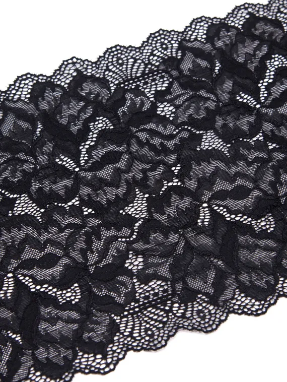 03-266 Кружево эластичное 23 см, черный 170