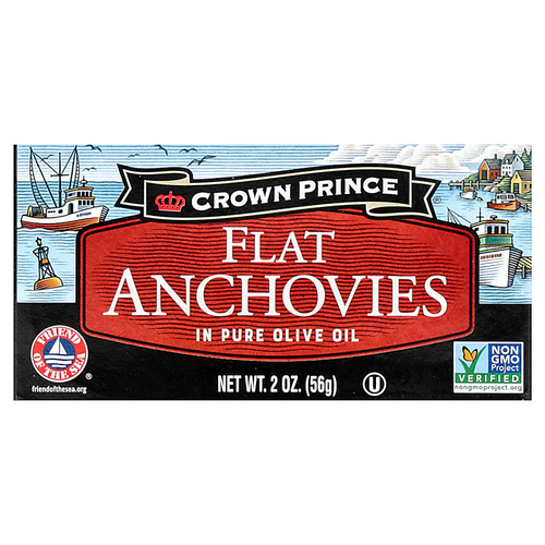 Crown Prince Natural, анчоусы, в чистом оливковом масле, 56 г (2 унции)