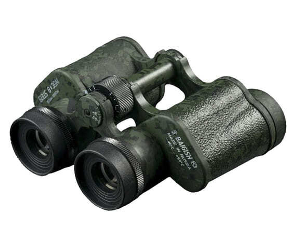 Бинокль БПЦс5 8x30M Байгыш, с сеткой, камуфляж Пиксель, КОМЗ - фото 2