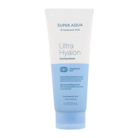 Пенка для умывания с гиалуроном и лотосом Missha Super Aqua Ultra Hyalron Cleansing Foam 100 мл.