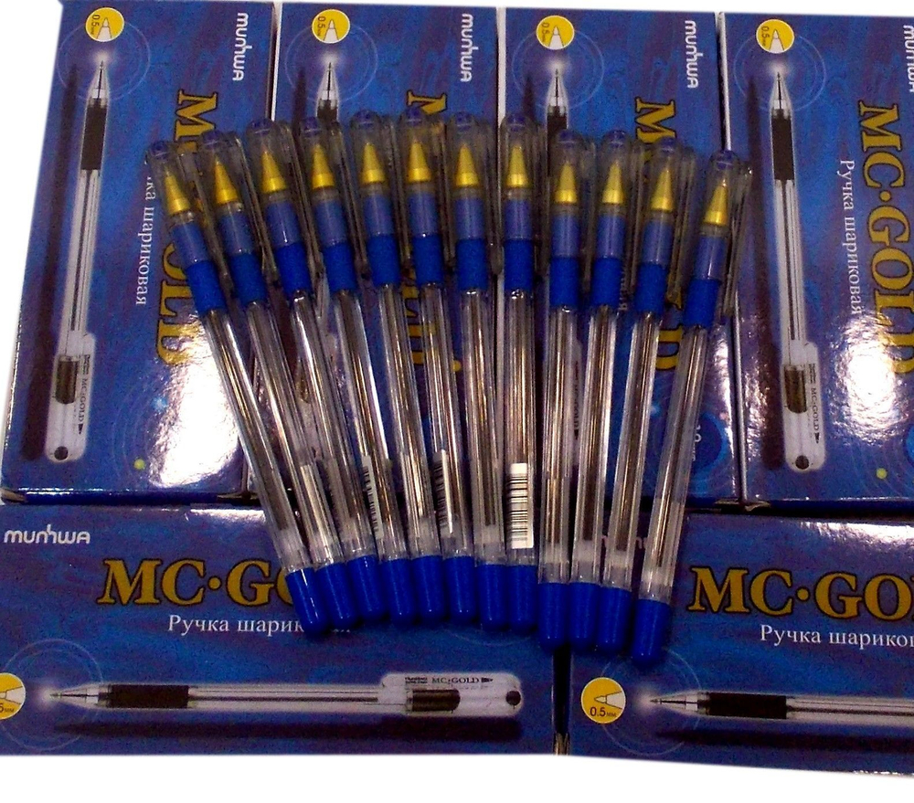 Ручка шариковая 12 шт., MCGold 0.5мм, синяя
