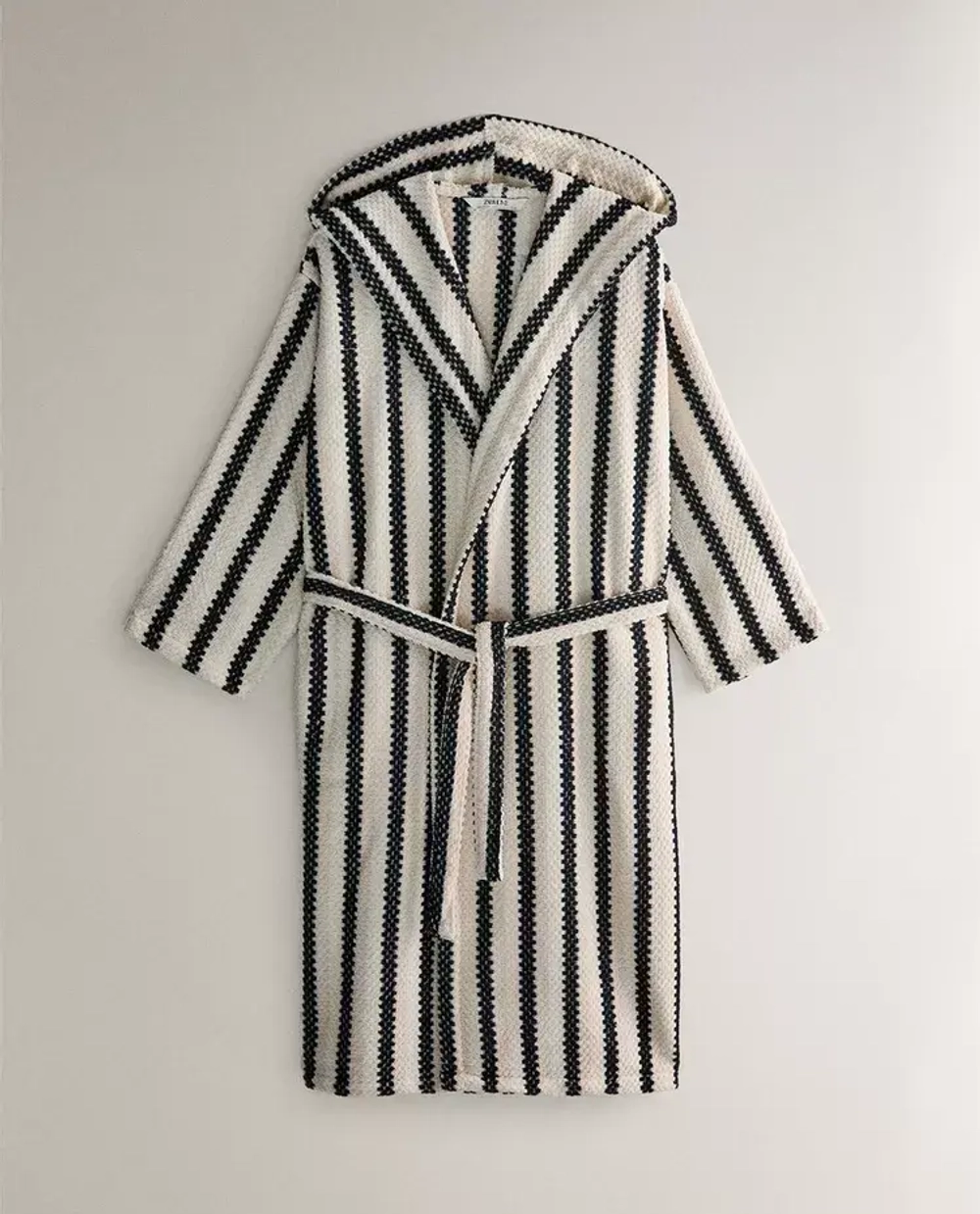 ZARA HOME ХАЛАТ С ГЕОМЕТРИЧЕСКИМ УЗОРОМ, ЧЕРНЫЙ