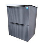 Тумба Style Геометрия Вертикаль ручка 70, напольная, 2 ящик, графит