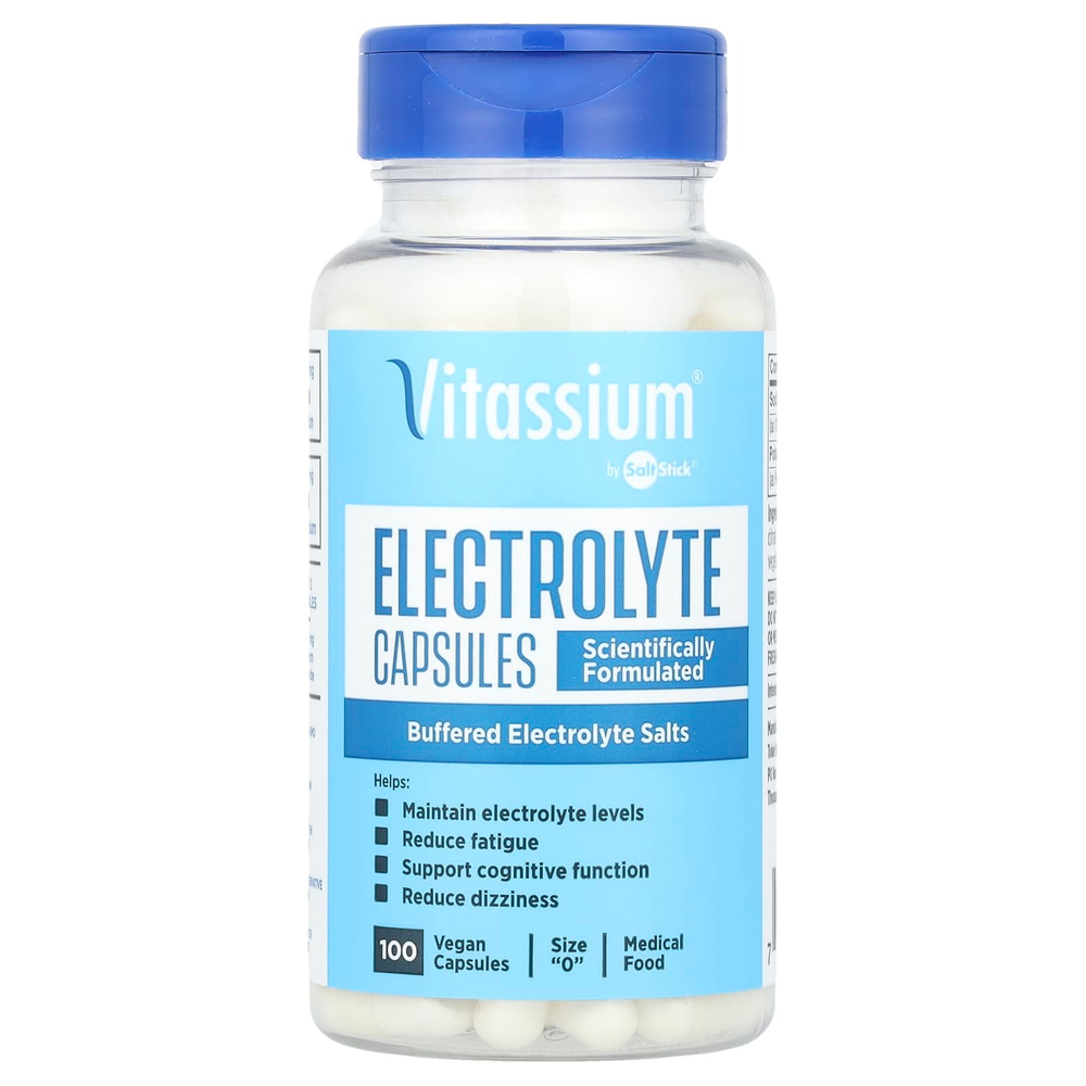 Vitassium, Salt Stick®, капсулы с электролитом, 100 веганских капсул