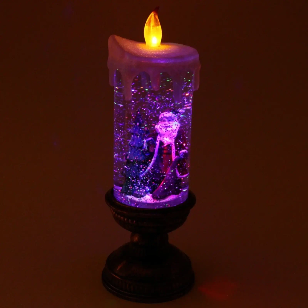 Сувенир с подсветкой «Свеча с Дедом Морозом» 30 см