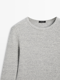 Massimo Dutti Футболка с длинными рукавами, серый меланж