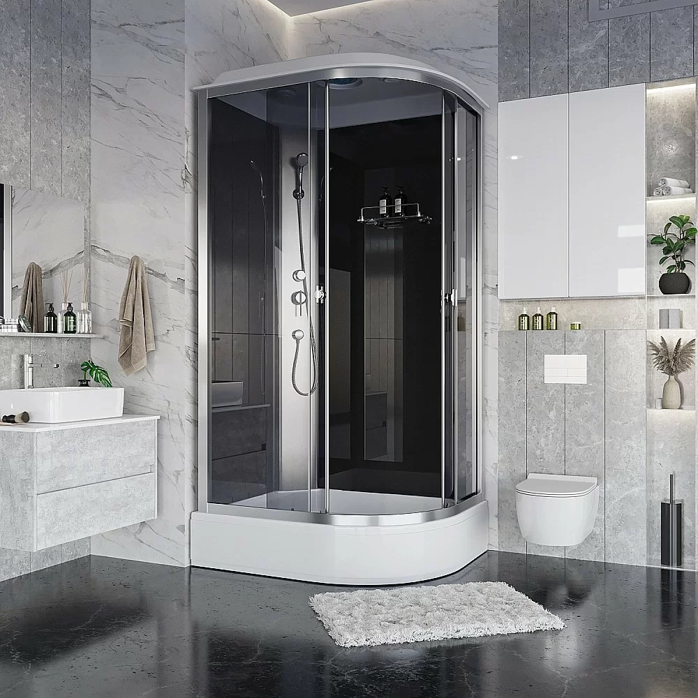 Душевая кабина Niagara Eco E120/80/26/TN 120х80 стекло тонированное/профиль хром