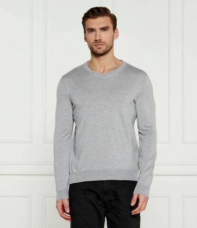 Хлопковый свитер baram-l BOSS BLACK - серый(50476363)