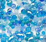 МБ-7 Хрустальные бусины, форма: МИКС, цвет: Голубой, 25 гр.