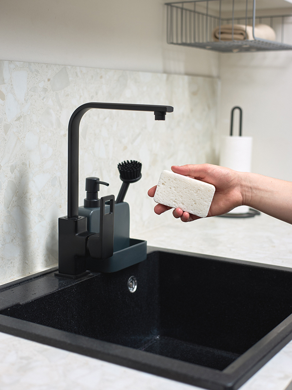 Набор губок для посуды из целлюлозы и кокосового волокна eco sponge, белые, 6 шт.