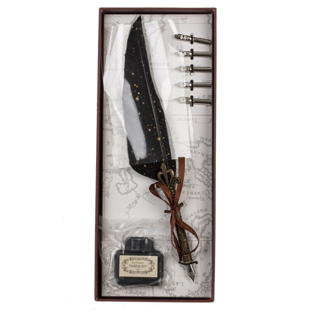 GAEM Набор подарочный: ручка перьевая, 5 наконечников, чернильница, L28 W11,5 H3,5 см