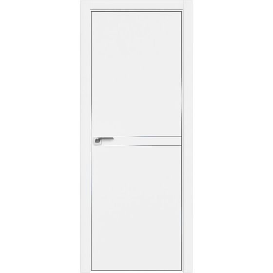 Межкомнатная дверь unilack Profil Doors 111E аляска с алюминиевым молдингом